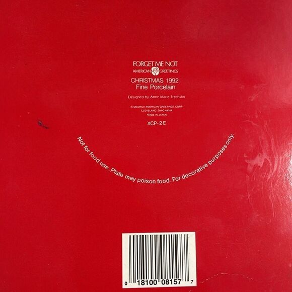 Forget Me Not 1992 Christmas Keepsake Fine Porcelain Christmas Plate,Poinsettias - Picture 2 of 5